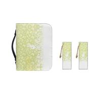 Ceudet Lily Cross Étui de transport pour femme avec marque-page en cuir synthétique avec emplacements pour stylos et accessoires d'étude de la Bible, taille XXL, Découpe de papier lapin vert,