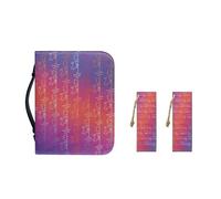 Ceudet Lily Cross Étui de transport pour femme avec marque-page en cuir synthétique avec emplacements pour stylos et accessoires d'étude de la Bible, taille XXL, Jumping Love, M-9.2"x6.3"x1.6"