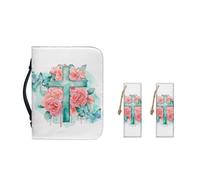 Ceudet Sac à main bible en cuir synthétique pour femme et fille avec poignée durable et marque-pages, taille M-2XL, Croix de Pâques papillon, 2XL-12"x9"x2.4"