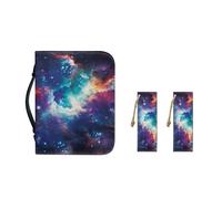 Ceudet Sac à main bible en cuir synthétique pour femme et fille avec poignée durable et marque-pages, taille M-2XL, Magnifique galaxie., 2XL-12"x9"x2.4"