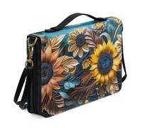 Ceudet Sac fourre-tout bible imprimé dinosaure 3D pour femme, housse de rangement avec poignée, sac bible imperméable avec bandoulière, cadeau pour chrétien, noir et vert, M, Tournesol vintage -