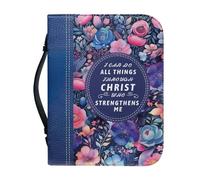 Ceudet Sac fourre-tout en cuir synthétique avec verset colibri pour homme, femme, fille, garçon, housse de bible multifonction avec poignées et fermeture éclair, convient pour l'école, l'église, les