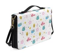 Ceudet Sacs bibliques pour femmes et hommes - Étui fourre-tout en cuir pour homme et femme - Housses bibliques personnalisées pour femmes et hommes, Chiots roses, xx-large