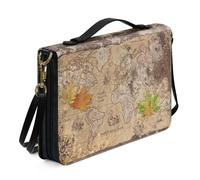 Ceudet Sacs bibliques pour femmes et hommes - Étui fourre-tout en cuir pour homme et femme - Housses bibliques personnalisées pour femmes et hommes, Carte de Maple Leaf, L