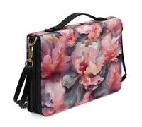 Ceudet Sacs et fourre-tout bibliques pour femmes et hommes - Housse de bible en cuir pour homme et femme - Avec poches, Fleurs roses, x-large