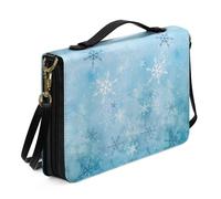 Ceudet Sacs et fourre-tout bibliques pour femmes et hommes - Housse de bible en cuir pour homme et femme - Avec poches, Flocons de neige., x-large