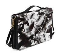 Ceudet Sacs et fourre-tout bibliques pour femmes et hommes - Housse de bible en cuir pour homme et femme - Avec poches, Tie-dye noir, xx-large