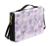 Ceudet Sacs et fourre-tout bibliques pour femmes et hommes - Housse de bible en cuir pour homme et femme - Avec poches, Tie-dye violet, xx-large