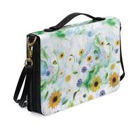 Ceudet Sacs et fourre-tout bibliques pour femmes et hommes - Housse de bible en cuir pour homme et femme - Avec poches, Tournesol Tie-dye, L