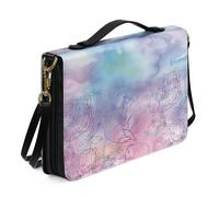 Ceudet Sacs et fourre-tout bibliques pour femmes et hommes - Housse de bible en cuir pour homme et femme - Avec poches, Feuille de lotus tie-dye, M