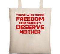 Ceux qui échangent la liberté pour la sécurité ne méritent ni le sac fourre-tout en coton écologique naturel beige