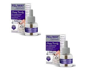 Ceva Feliway Optimum Lot de 2 flacons de recharge de 30 jours - 2 x 48 ml - Peut être utile pour réduire le stress chez les chats - Convient pour toutes les phases de la léveine