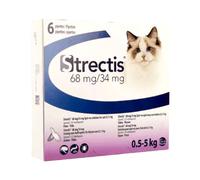 Ceva Strectis 68mg/34mg Spot-on Chat de 0,5Kg-5Kg 6 Pipettes