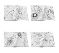 CEVAN Grand Set de Table Coton Lin Sets Imprimé Art Géométrique Lot de 4, Tissus Lavable Machine sous Plat 32x42cm