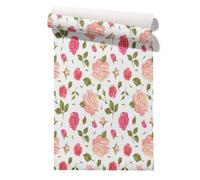 CEVAN Papier Peint Intissé Foret Isolant Autocollant Mural Fleur Porte Adhesif Repositionnable Élégance Naturelle Papier À Décoller Pour Crédence Cuisine 45x300cm