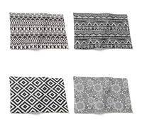 CEVAN Set de Table Coton Lin Zen Napperon Art Géométrique Lot de 4, Tissu Lavable pour Basse Design Scandinave Une Ferme, 32x42cm