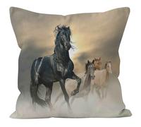 CEVAN Tissu De Lin Housse De Coussin Canapé Taie d'oreiller Coton Percale Cheval Housse Coussin Vintage Taie d'oreiller Gaze De Coton Linge Housses De Coussin 40x40cm,1Pcs