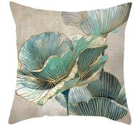 CEVAN Tissu Polyester Housse Coussin De Grossesse Taie d'oreiller Long Feuille De Lotus Housse De Coussin De Salon De Jardin Exterieur Taie d'oreiller Enfant 40x40cm, 1Pcs