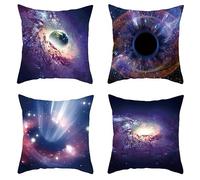 CEVAN Tissu Polyester Housse Coussin Impermeable Taie d'oreiller Imperméable Extérieur Galaxie Cosmique Housse De Coussin pour Salon De Jardin Taie d'oreiller Soie 40x40cm, 4Pcs