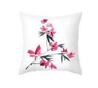 CEVAN Tissu Polyester Housse De Coussin Toile Jute Taie d'oreiller Garcon Peinture À L'Encre Style Chinois Coussins pour Canapé Personnalisé 40x40cm, 1Pcs