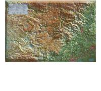 CARTE EN RELIEF DES CEVENNES ET GRANDS CAUSSES: CARTE EN RELIEF DES CEVENNES ET GRANDS CAUSSES