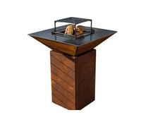 CEVENOL Brasero Simple Cuve Corten Carré - Sans rangement bois - Compact et chaleureux, idéal pour vos moments conviviaux