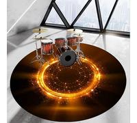 Cevgubn Tapis Batterie Acoustique Insonorisant - Tapis De Tambour Electronique - Professionnelle Tapis de Protection pour Batterie électronique - Rond Tapis Batterie antidérapant 120 cm