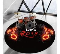 Cevgubn Tapis Batterie Acoustique Insonorisant - Tapis De Tambour Electronique - Professionnelle Tapis de Protection pour Batterie électronique - Rond Tapis Batterie antidérapant 120 cm