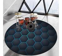 Cevgubn Tapis Insonorisant pour Batterie Tapis de Batterie électronique - Tapis de Tambour Antidérapant Tapis Professionnel de Jazz - Rond Tapis Batterie Acoustique pour Basse Caisse Claire 120 cm