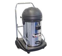 CEVIK PRO CE-PRO703INOXTR Aspirateur Eau et Poussière 2900W - 77L Inox - 3 Moteurs - Aspirateur Chantier Silencieux et Sans Sac - Chariot Basculant - Usage Intensif