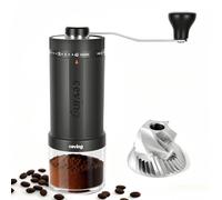 Ceving Moulin à Café Manuel 60 g, Broyeur à Meules Coniques en Acier Inoxydable, 40 Réglages Externes, Pour Espresso, Moka, Café Filtre et Cafetière à Piston, Gris Espace