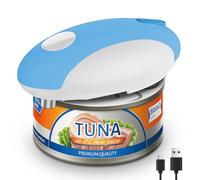 CEVING Ouvre-boîte électrique rechargeable bleu - Fonctionnement automatique à une touche, support magnétique et coupe des bords lisses, sans fil et facile à utiliser pour les personnes âgées, pour