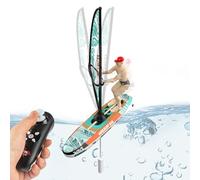 Ceweao Bateaux Jouets pour l'eau de Jeu à Distance, Bateau RC, Toys de Plage pour Les de 8 à 12 Ans, 2,4 GHz, Jeu de Voile imperméable, lumières LED, pêche au lac, extérieur, de Plage