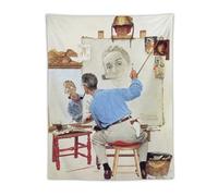 CEWO Poster triple autoportrait du peintre américain Norman Rockwell - Décoration murale - Tapisserie - Idée cadeau - Esthétique - 76,2 x 101,6 cm