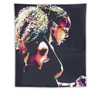 CEWO Tapisserie décorative avec 4 affiches de joueurs de tennis américains Serena Williams - Décoration murale pour salon, chambre à coucher - 127 x 152,4 cm