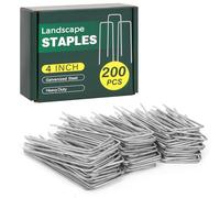 CEWOR Lot de 200 agrafes de paysage de 10,2 cm, piquets de jardin en métal galvanisé pour l'aménagement paysager, le tissu de barrière, la clôture de jardin, la couverture du sol