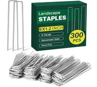 CEWOR Lot de 300 agrafes de paysage de 15,2 cm, en métal galvanisé de calibre 11, pour pelouse, tissu de barrière, clôture de jardin, couverture de sol