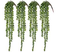 CEWOR Lot de 4 Plantes succulentes artificielles à Suspendre pour décoration Murale, Maison, Jardin (61 cm de Chaque Longueur)