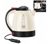 CEWROM Bouilloire pour voiture, camion et camping-car - 1 l | Réchaud de voyage portable avec prise allume-cigare, arrêt automatique, protection contre la cuisson à sec - Plastique