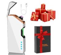 CEWROM Briquet électronique USB - Cadeau d'anniversaire pour la fête des pères - Briquet tempête - Cadeau pour hommes, papa et grand-père - Cadeau d'anniversaire pour amis, collègues