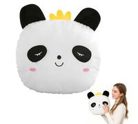 CEWROM Kawaii Panda Coussin chauffe-mains en peluche pour réchauffer les mains, coussin douillet et soutien dorsal, coussin décoratif multifonction pour canapé, lit, bureau et voyage, coussin doux à