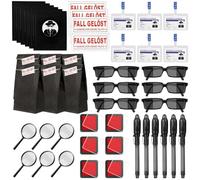 CEWROM Kit Détective Enfant, Loupes de Détective pour Enfants, Stylo Encre Invisible, Carnet de Notes, Cartes D'identité de Détective, pour Enfant Garçon Fille Jeu de Rôle (B)