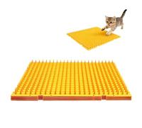 CEWROM Lot de 10 grilles d'épines contre les chats - 42 x 34 cm - Orange - Extensible - Avec trous de fixation - Pour jardin, balcon, parterre