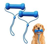 CEWROM Lot de 2 jouets pour chien à double effet | Flocons de brosse à dents pour chien - Jouet à mâcher réutilisable pour chiens moyens et grands (bleu)