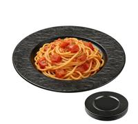 CEWROM Lot de 4 assiettes plates, noires, réutilisables, en mélamine, 21,5 cm, pour barbecue, petit-déjeuner, déjeuner et dîner