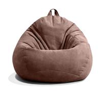 CEWROM Pouf en forme de goutte pour adultes, 100 x 120 cm, housse uniquement (sans rembourrage), pouf de jeu XL, gris géant, pour extérieur, salon, décoration (vert café)