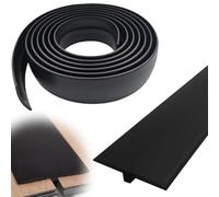 CEWROM Profilé de transition, profilé en T, 300 cm, bande de transition autocollante en PVC, seuil de porte plat pour stratifié, carrelage et transitions de sol, cache de fente intérieur (noir)