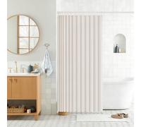 CEWROM Rideau de porte magnétique occultant avec barre télescopique - Sans perçage - Pour porte d'armoire, séparateur de pièce et porte de cuisine - 120 x 200 cm (blanc crème)