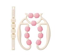 CEWROM Rouleau Musculaire pour Jambes, Rouleau de Massage Anti-Cellulite 360 °, pour Les Muscles Manuel 9 Roues Rouleau Cellulite pour Les Cuisses Rouleau en Mousse, Soulage la Fatigue (Rose01)