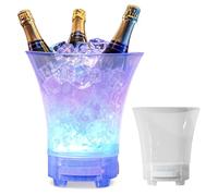 CEWROM Seau à glace LED, 5 l, refroidisseur à champagne LED avec changement de couleur multicolore pour fête, maison, bar, club, dégradé de couleur, flash coloré, pour refroidir le champagne, le vin